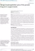 Article: Benign lymphoepithelial cysts of the parotid: long-term surgical results