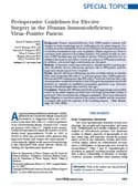 Article: Perioperative Guidelines for Elective Surgery in the Human Immunodeficiency Virus-Positive Patient